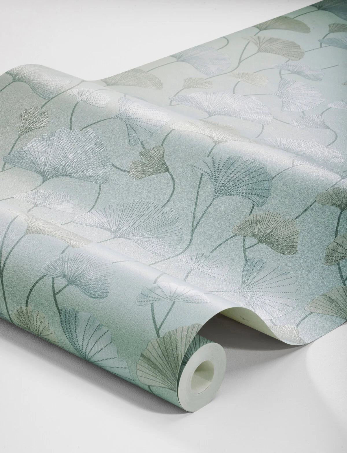 Structuurtapijt met plantaal motief SOPHIA gedempt groen