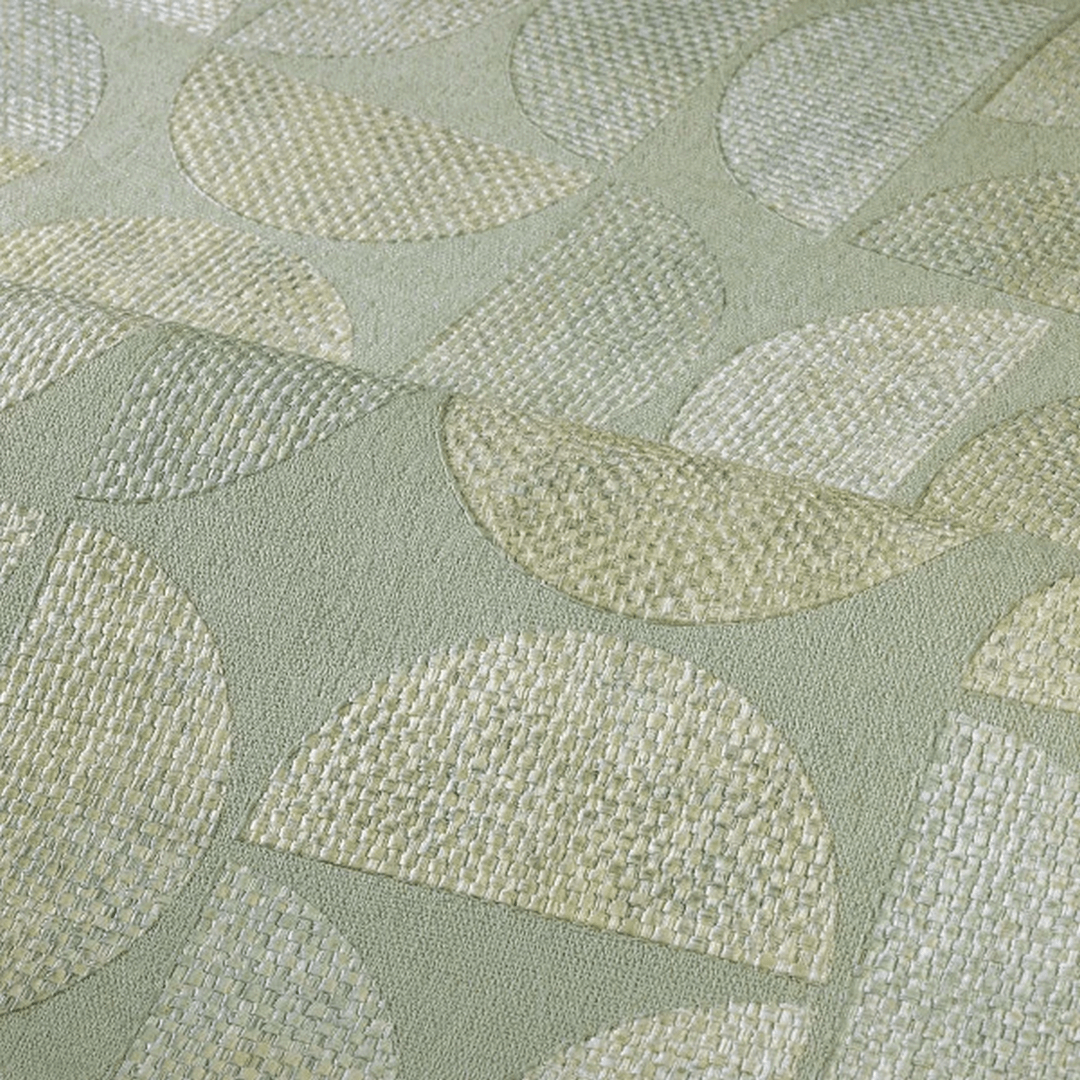 Structuurtapijt dat raffia imiteert met geometrisch patroon DUALIS - AMANDE DOUCE amandel