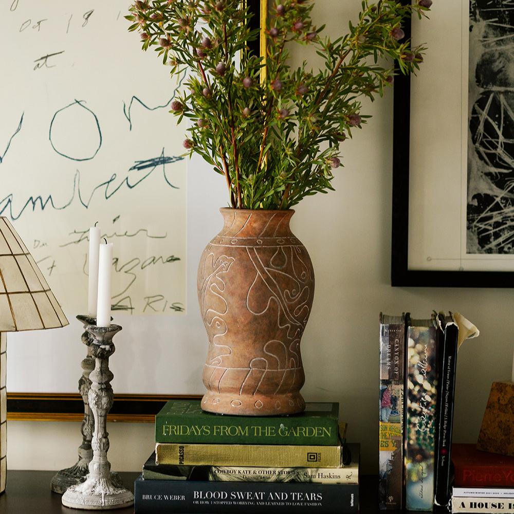 Vaas FRIDA bruine keramiek