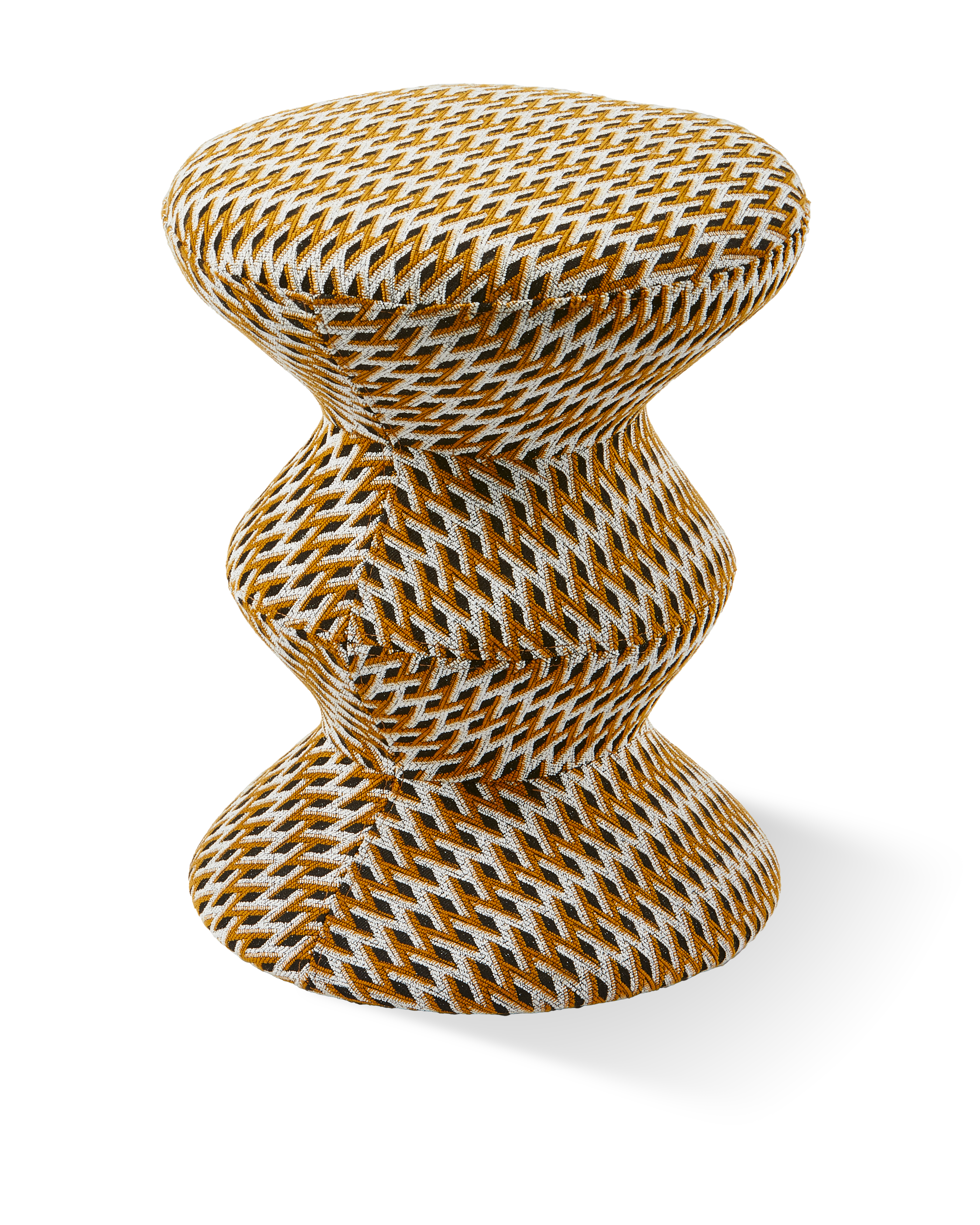 SOFT ZIG ZAG stool in orange with white and black
