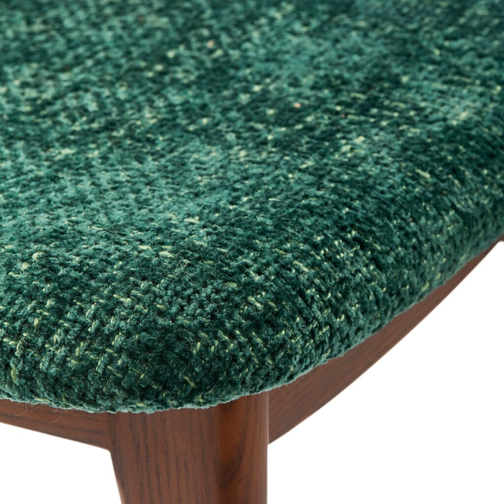 Stoel GELUKKIGE DAGEN donkergroen met houten basis