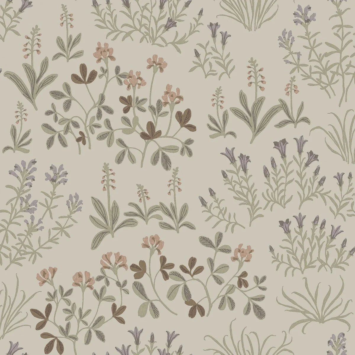 Beige wandtapijt met bloemenmotief NORAS ANG met bruin