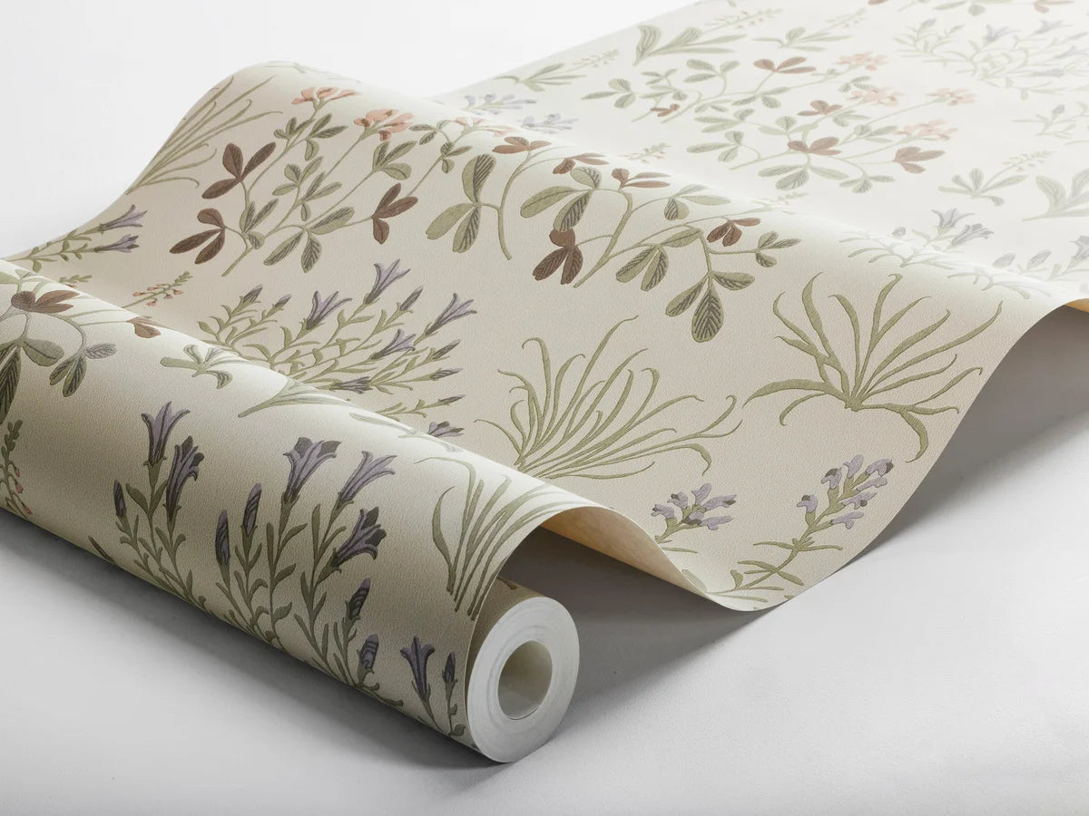 Beige wandtapijt met bloemenmotief NORAS ANG met bruin