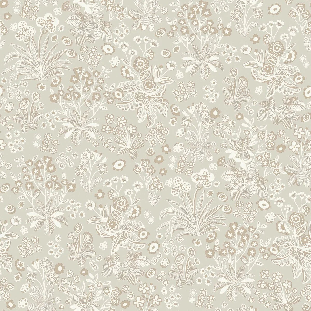 Behang met bloemenmotief TUVA beige met crème