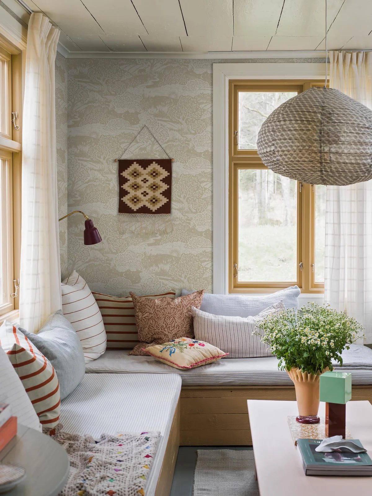 Kinder Tapete mit Landschaft SOLANGEN beige mit Weiß