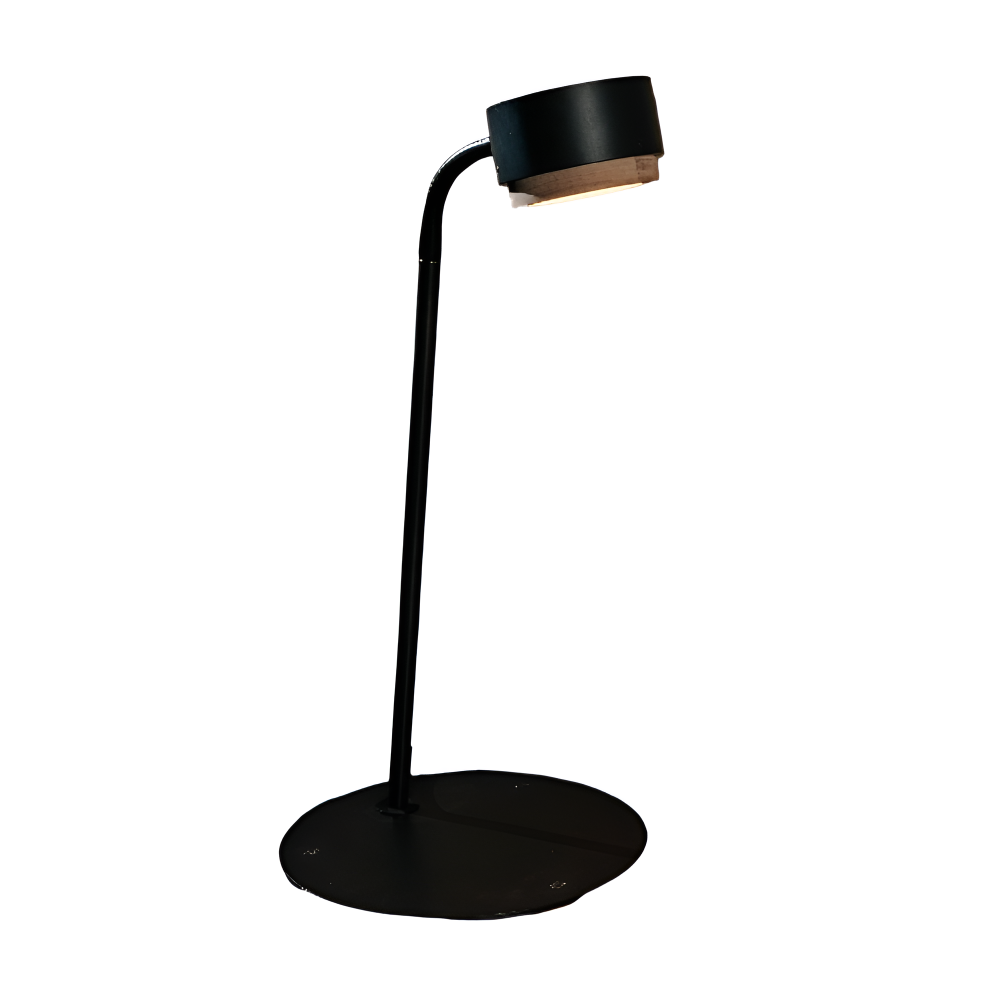 JUBI Tischleuchte schwarz mit Walnussholz