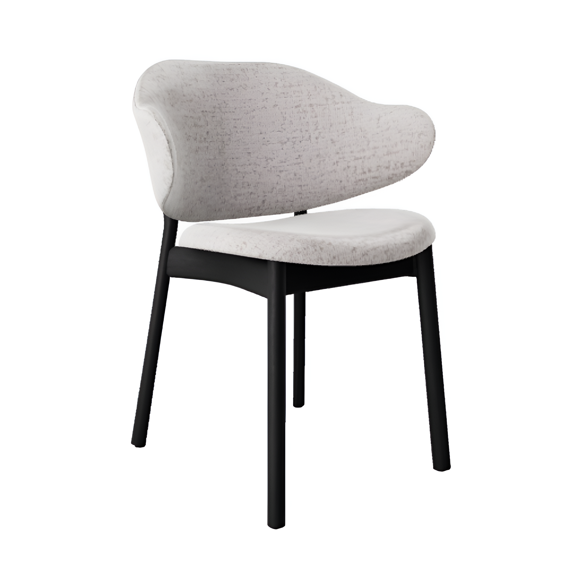 HOLLY upholstered chair with a black wooden base