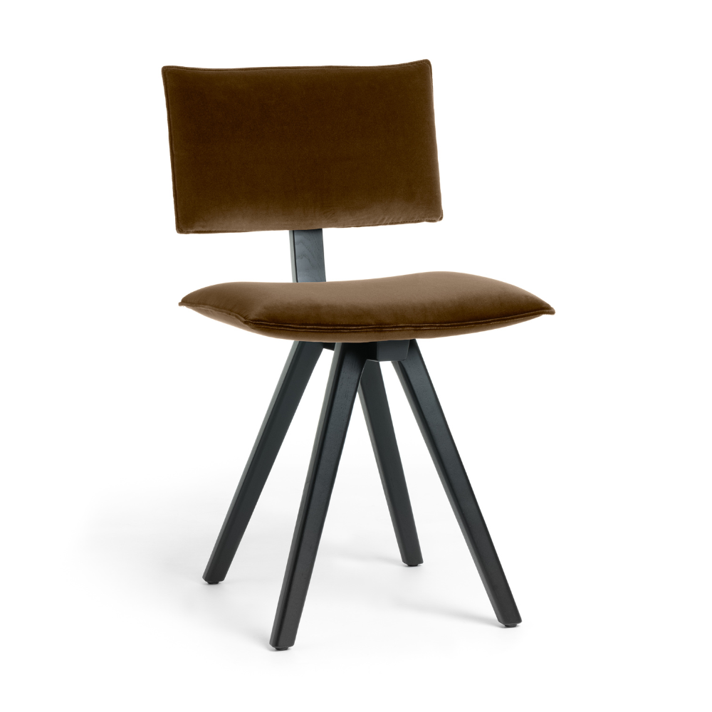 TRAVE upholstered chair with a black ash base