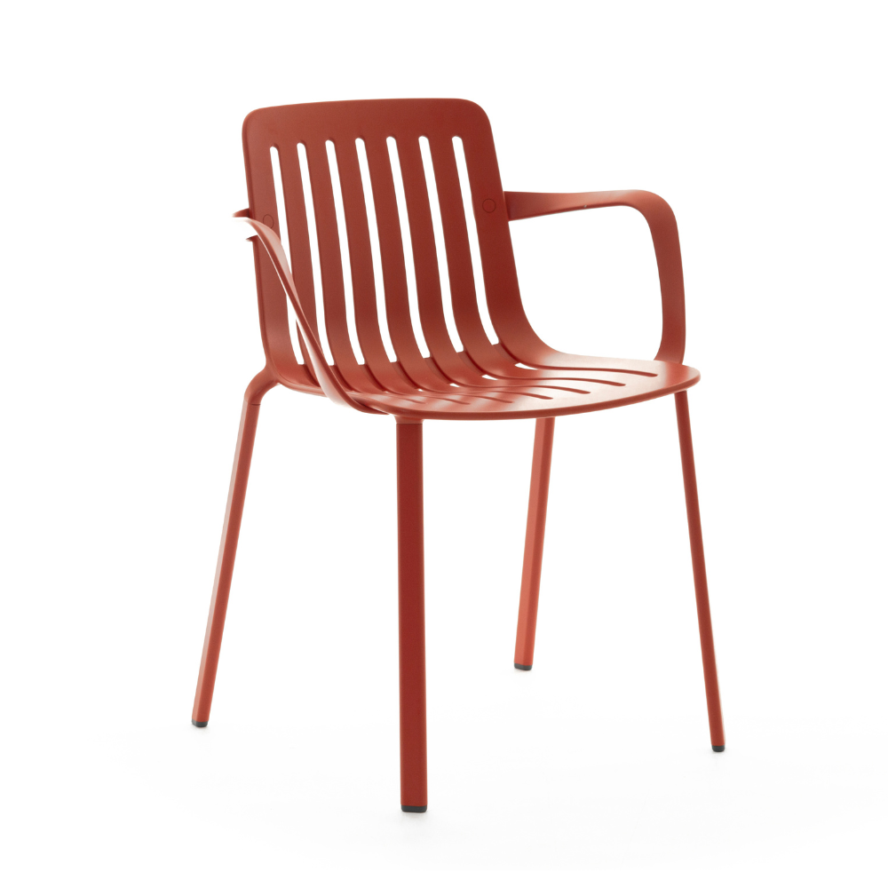 External chair with armrests Plato red