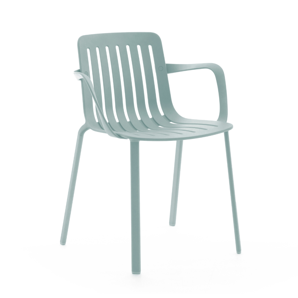 Außenstuhl mit Armlehnen PLATO blau