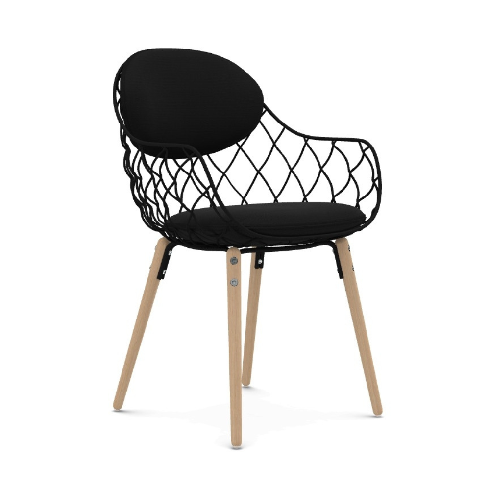 PIÑA Stuhl schwarz mit Eschengestell