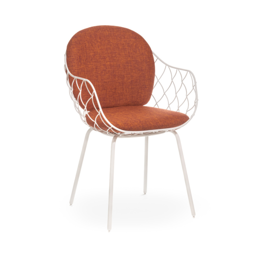 Buitenstoel PIÑA rood met witte basis