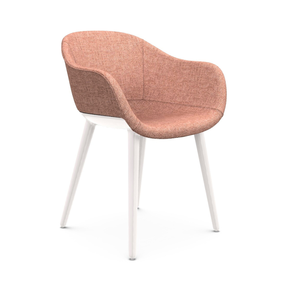 CYBORG LADY rosa Stuhl mit weißem Fuß