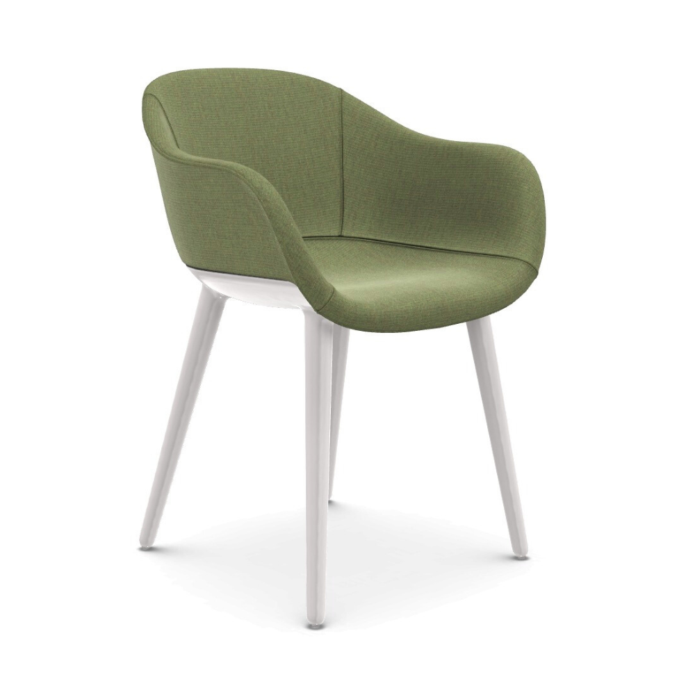 CYBORG LADY chair in green with a white base
