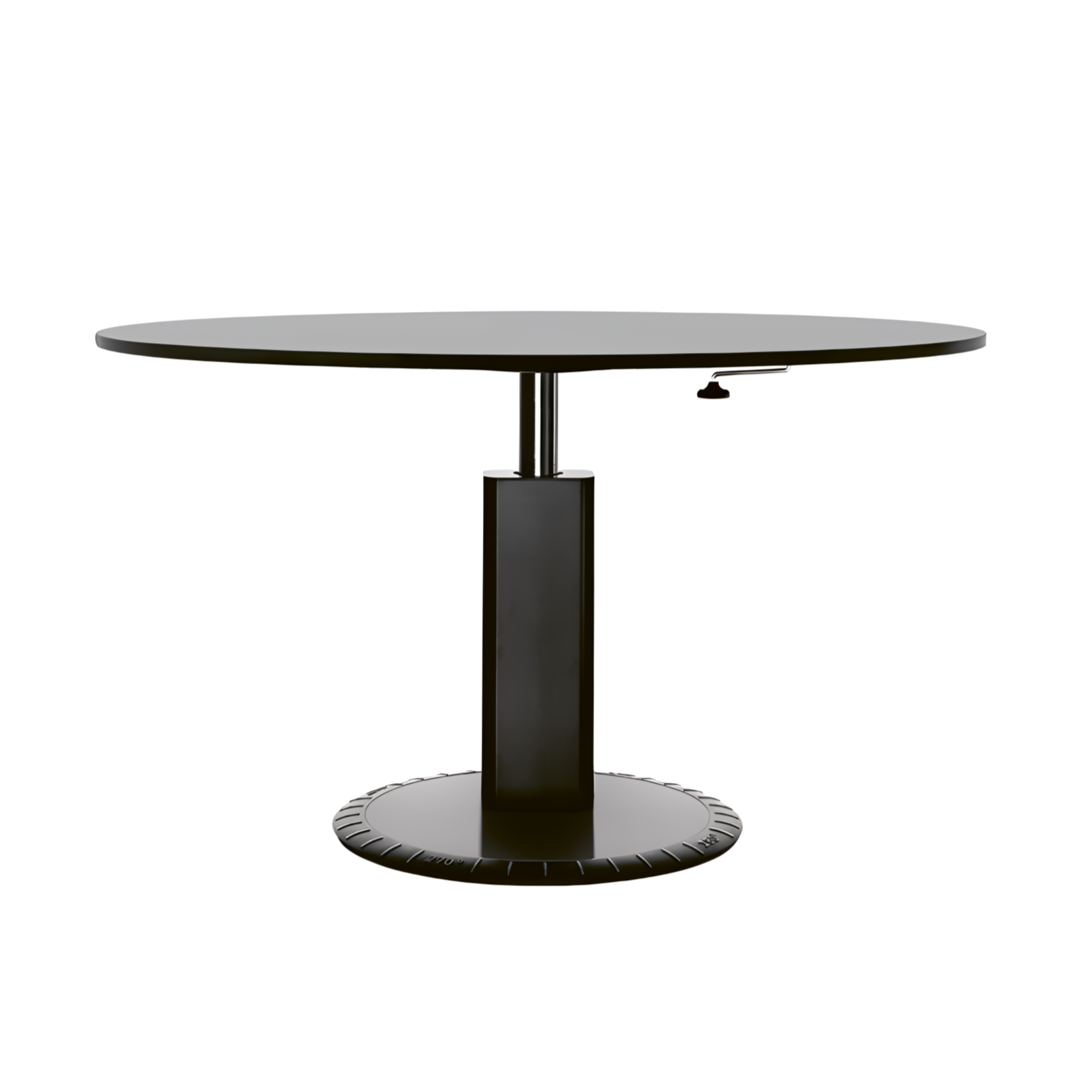 Runder höhenverstellbarer Tisch 360° schwarz