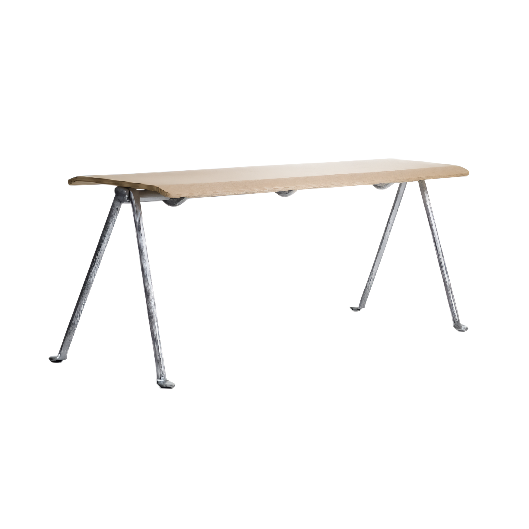 OFFICINA bench with a metal base and a beech seat