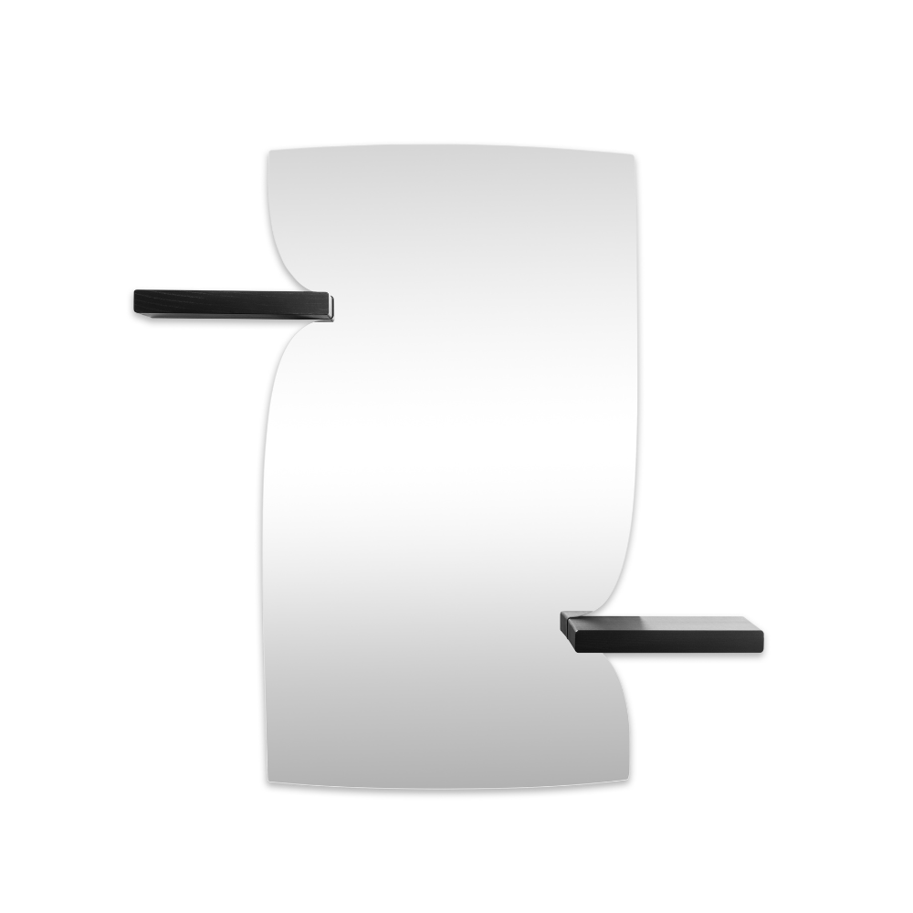 Wandspiegel met plank MORPHED esdoornhout