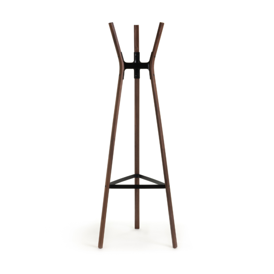 STEELWOOD standing coat rack dark brown walnut wood