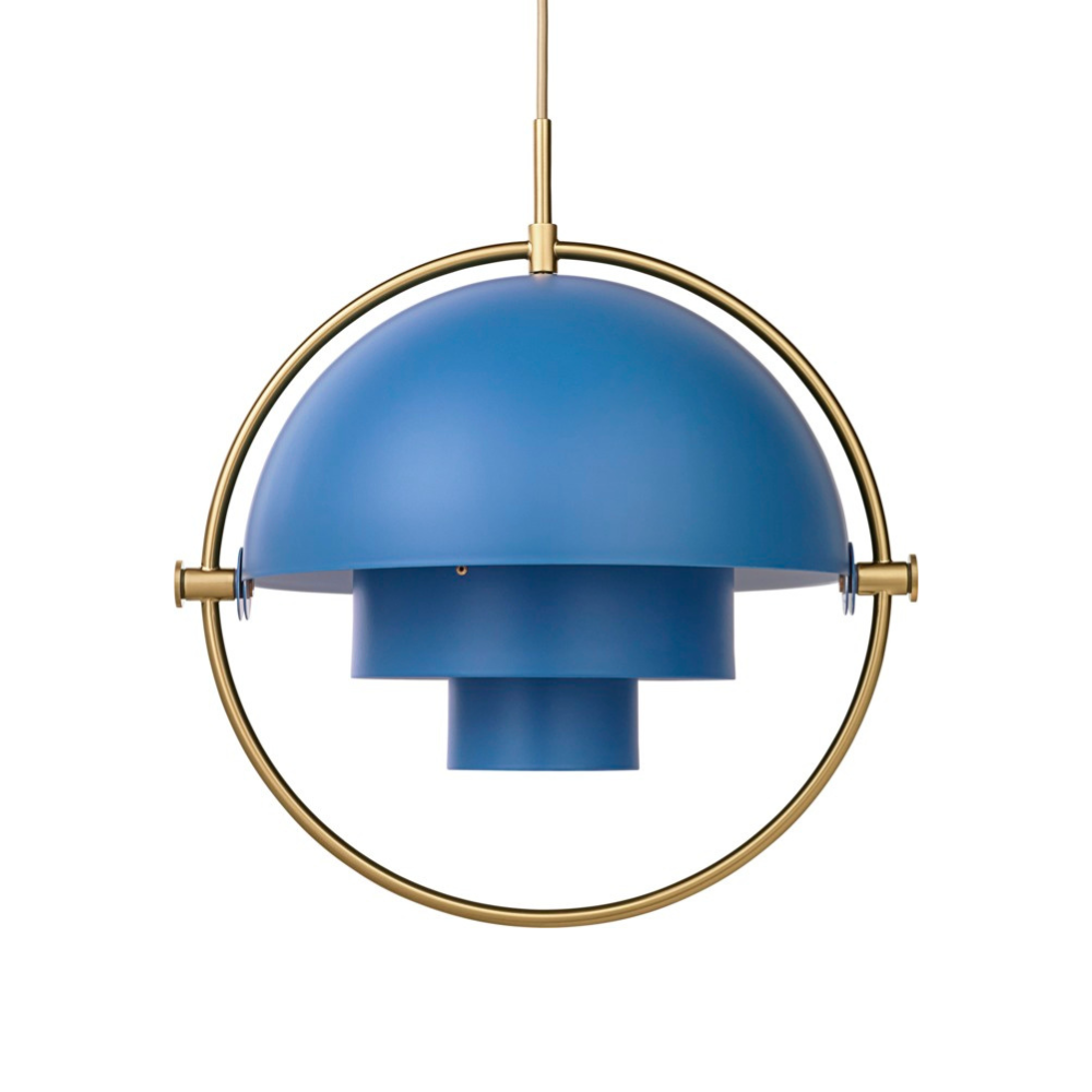 Hanglamp MULTI-LITE blauw met messing
