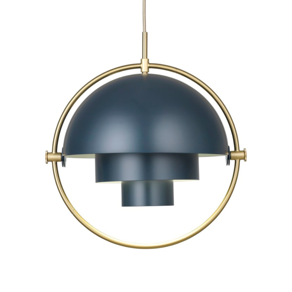 Hanglamp MULTI-LITE zeegroen met messing