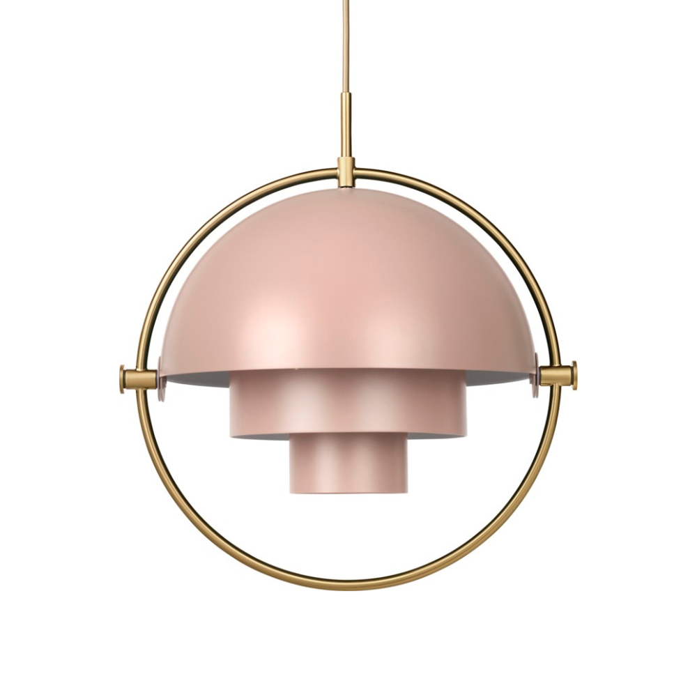 MULTI-LITE pink pendant lamp with brass