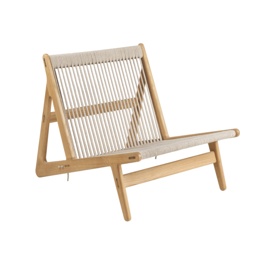 Sessel MR01 Eichenholz und Leinen