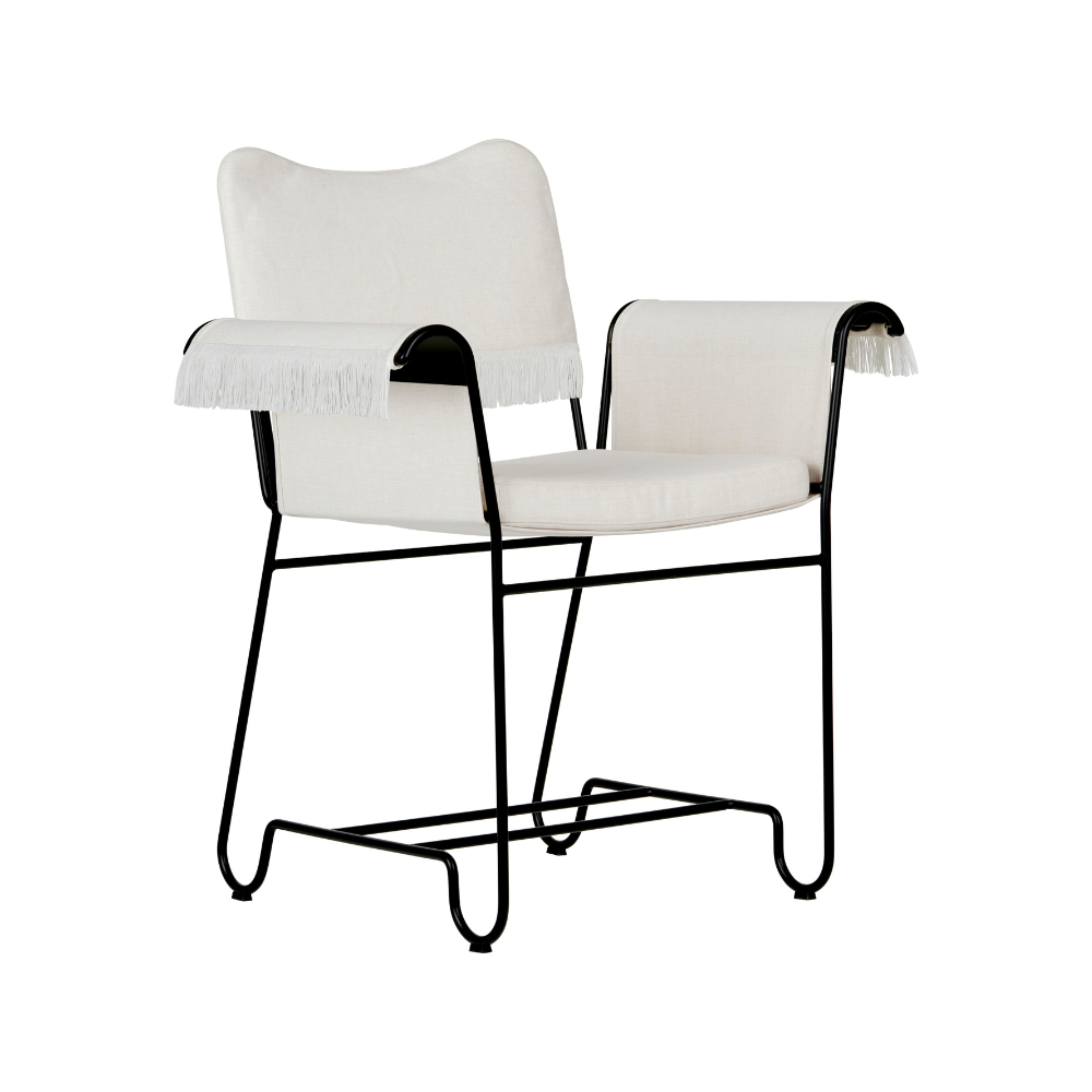TROPIQUE cream garden chair with a black steel base