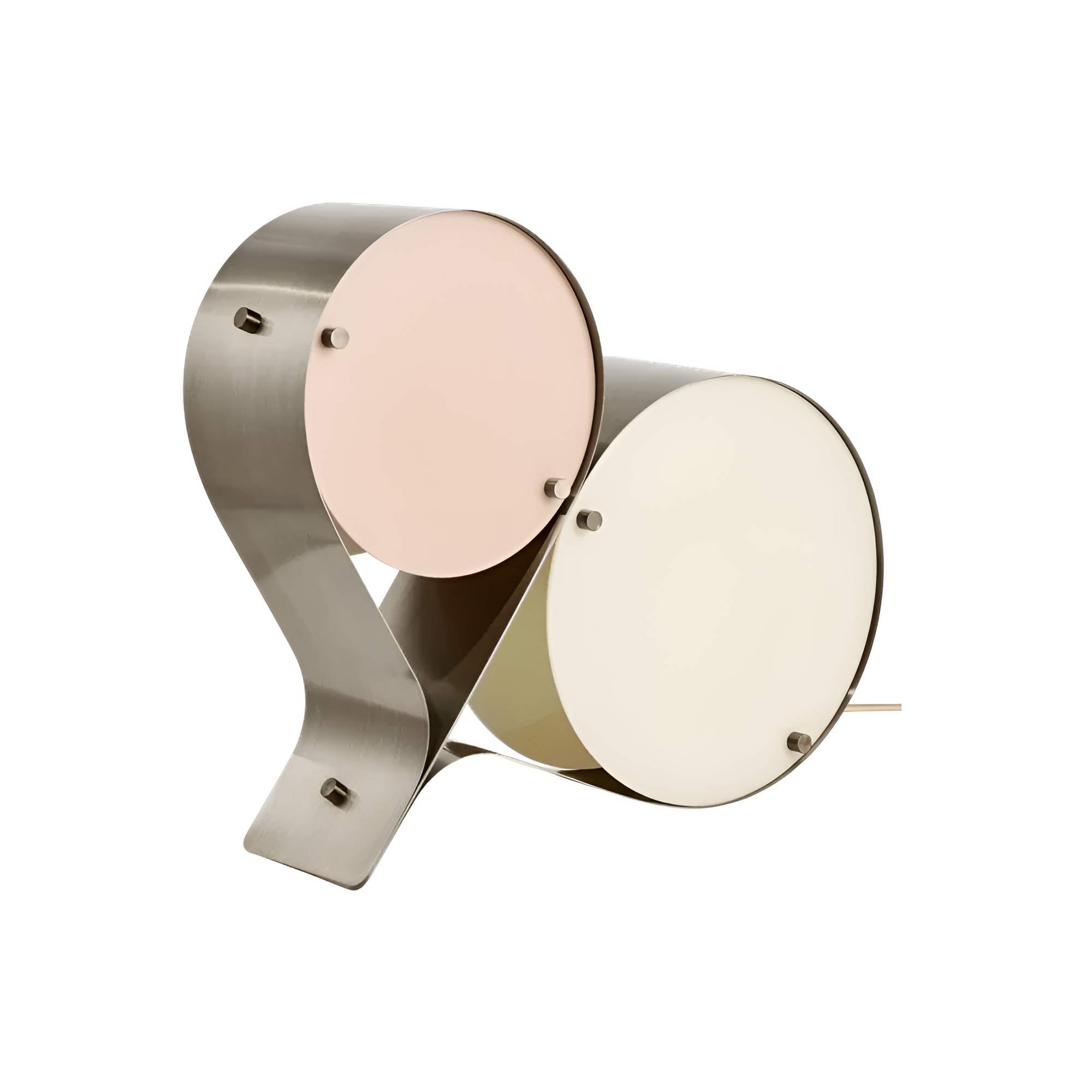 Tafellamp COPPIA crème met roze