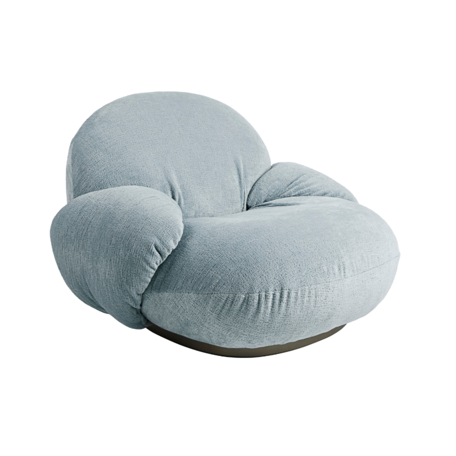 Fauteuil met armleuningen PACHA gestoffeerd met zwarte basis