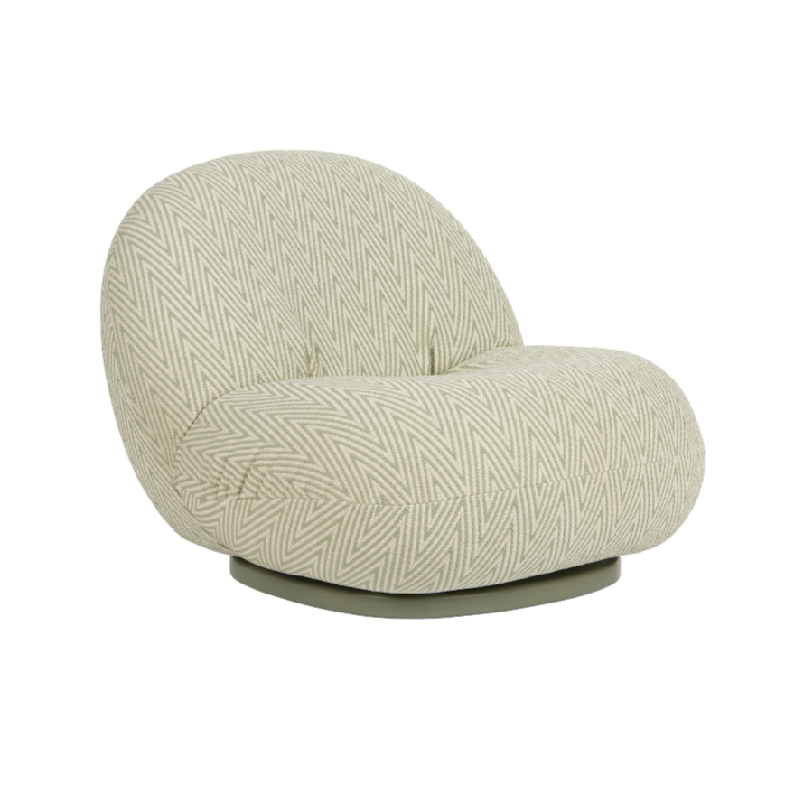 PACHA upholstered outdoor armchair with a gold base