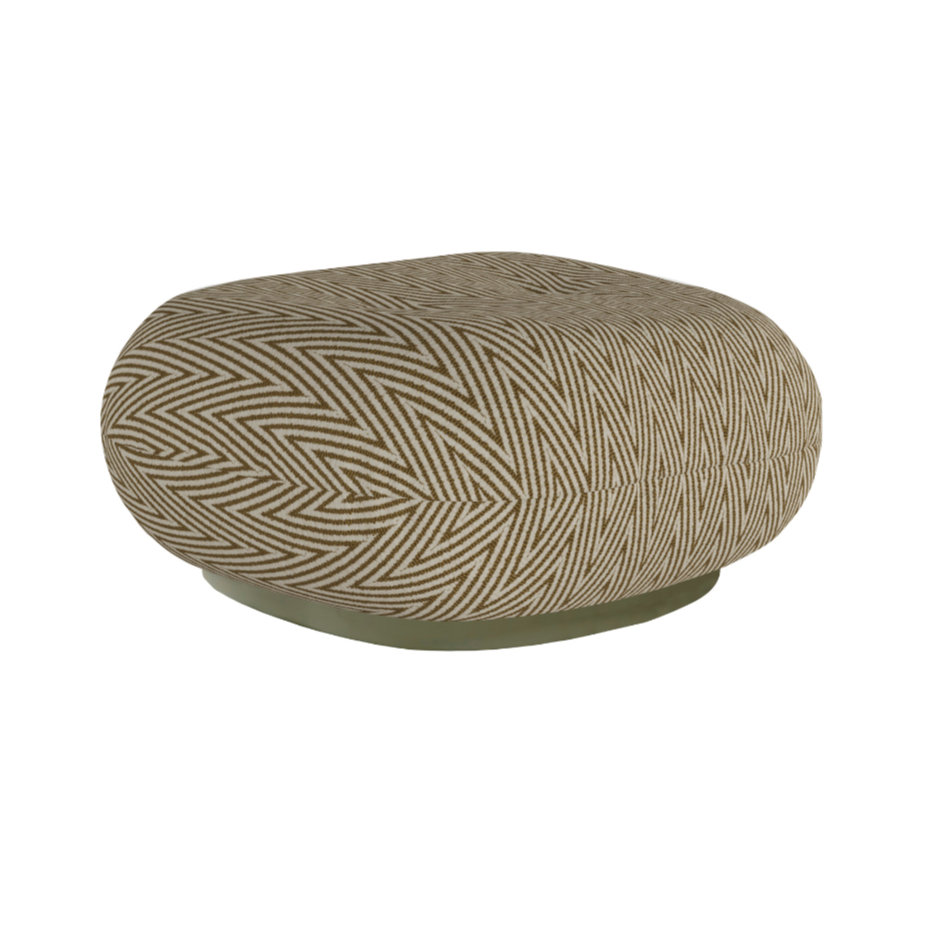 Buitenpuf PACHA gestoffeerd met een gouden basis