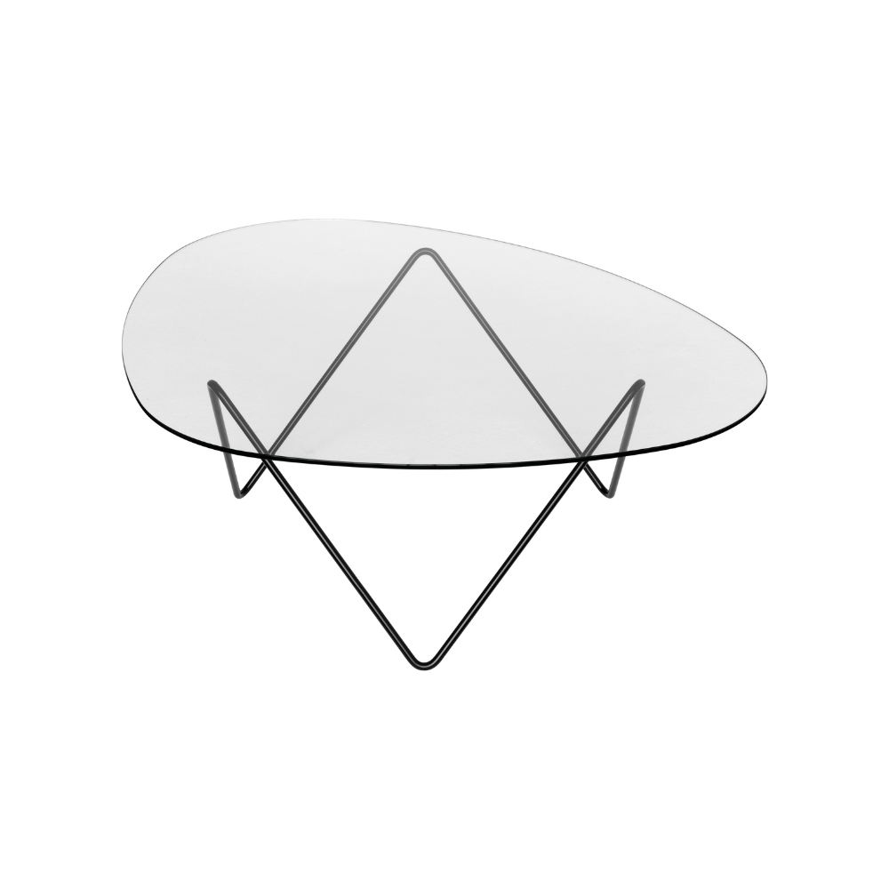 Couchtisch PEDRERA Glas mit schwarzem Gestell