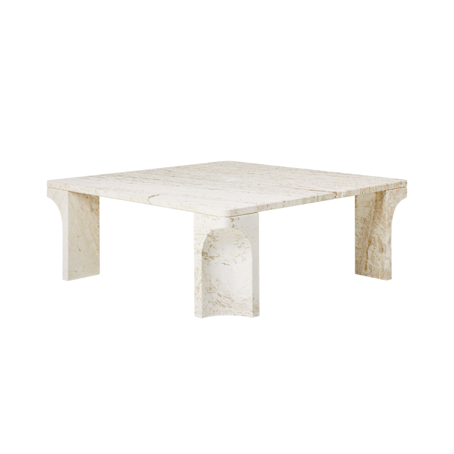 DORIC cream travertine coffee table