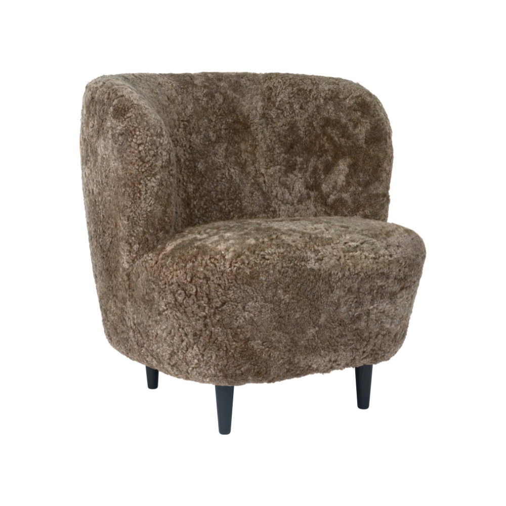 STAY upholstered armchair with a black oak base