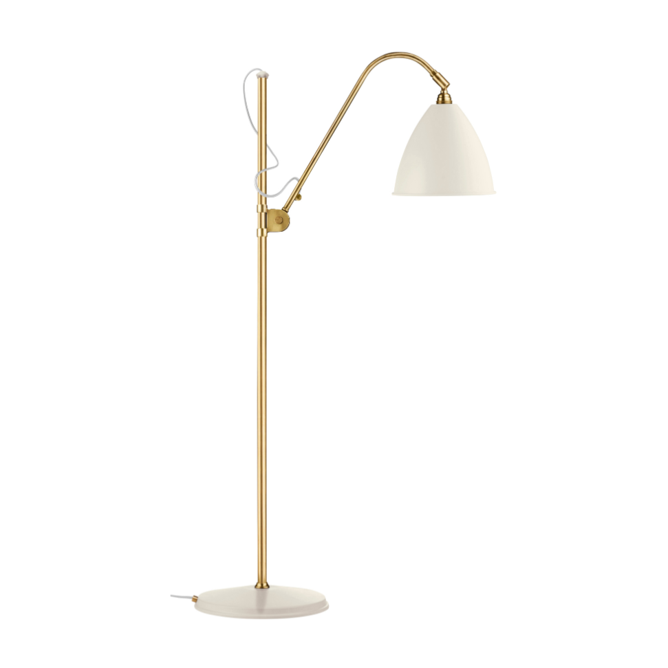 Vloerlamp BESTLITE BL3 messing met een crèmekleurige kap