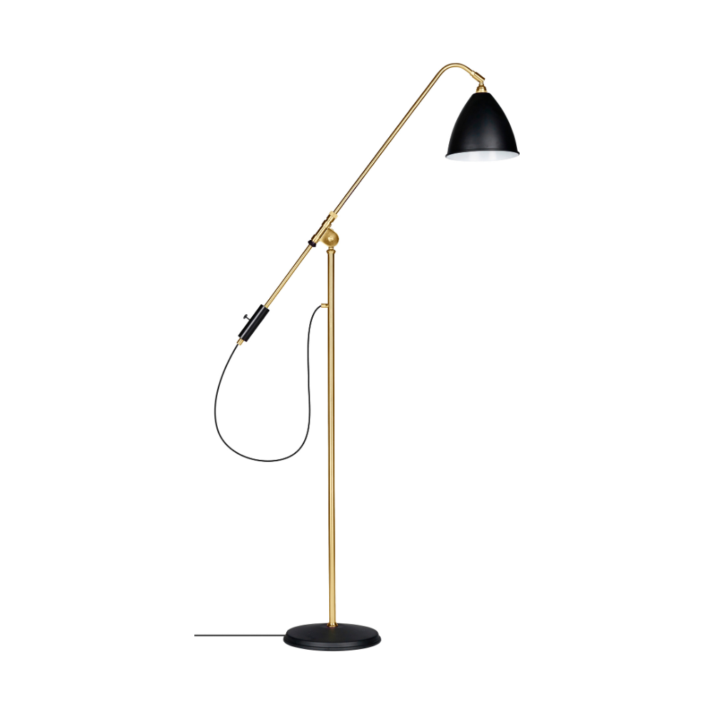 Vloerlamp BESTLITE BL4 messing met zwarte kap