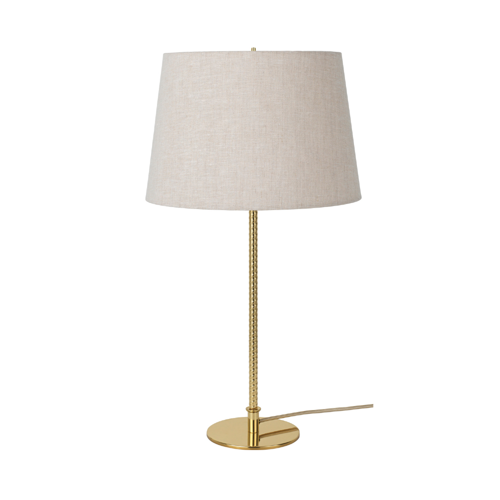 Tafellamp 9205 beige kap met gouden voet
