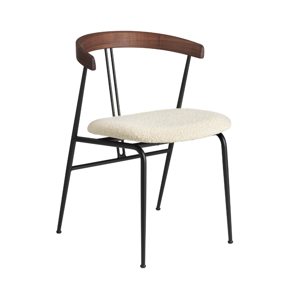 Gestoffeerde stoel VIOLIN notenhout
