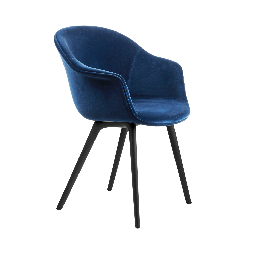 Gestoffeerde BAT stoel met zwarte basis