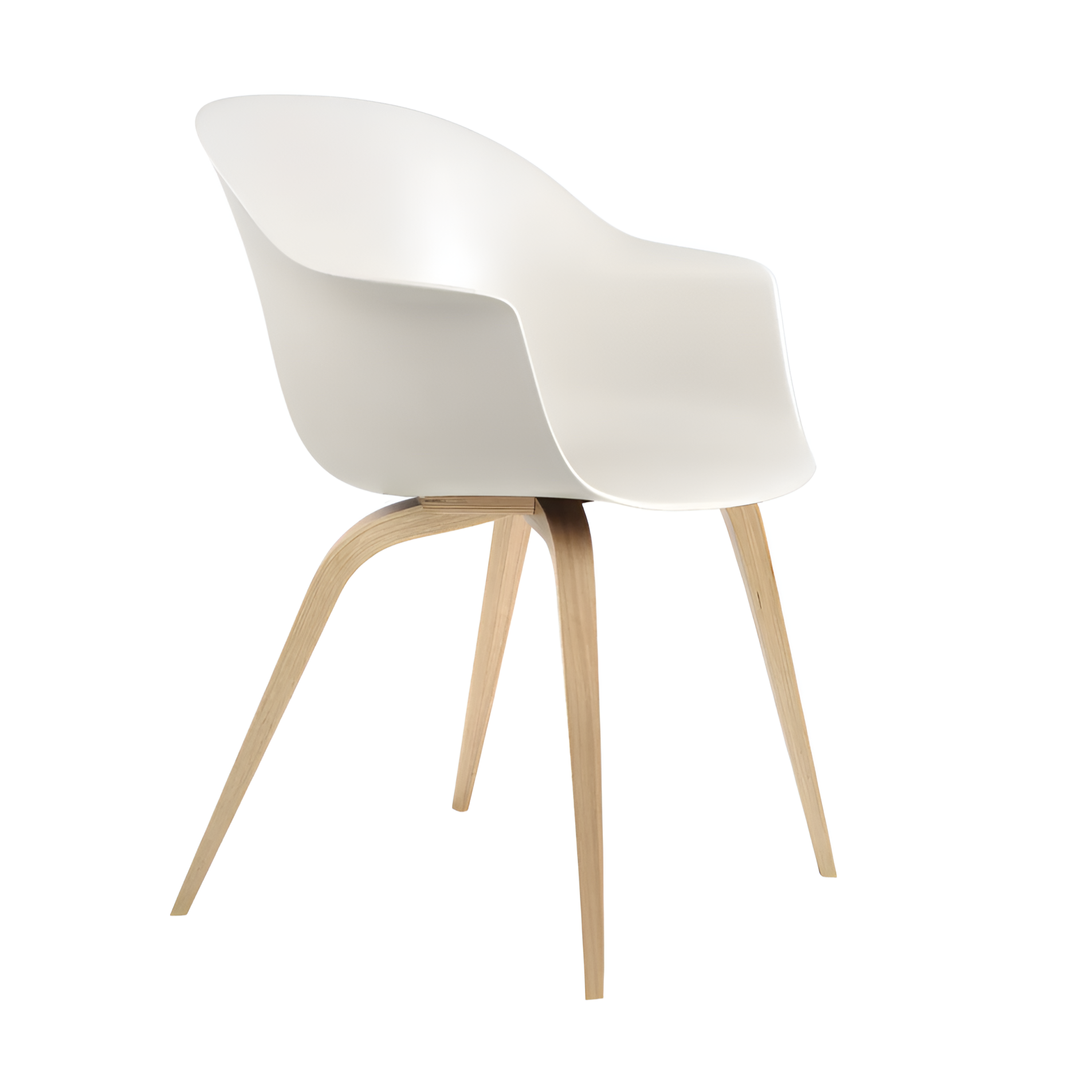 BAT chair white with oak base