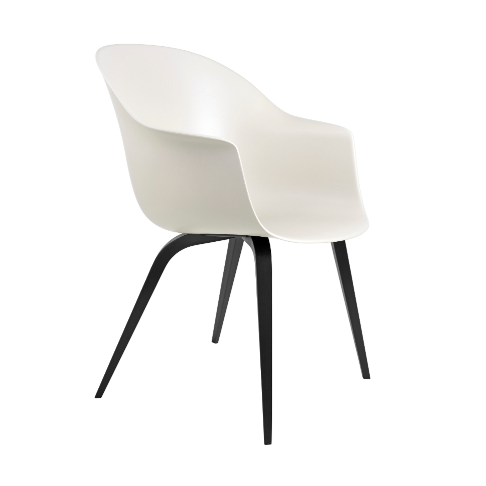 BAT chair white with black beech base