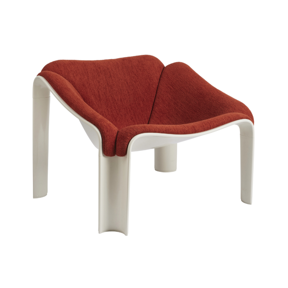 Fauteuil F300 rood met witte basis