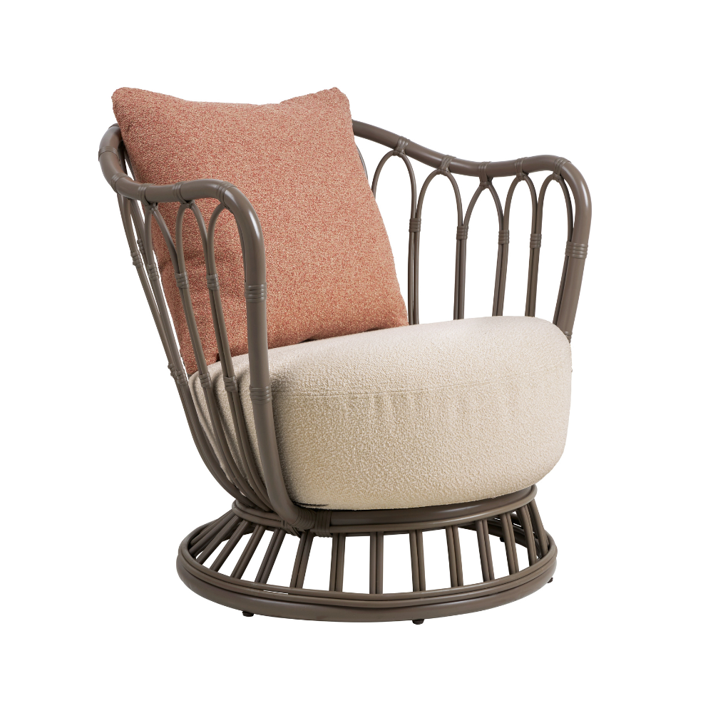 Gartenstuhl GRACE gepolstert mit beigem Gestell