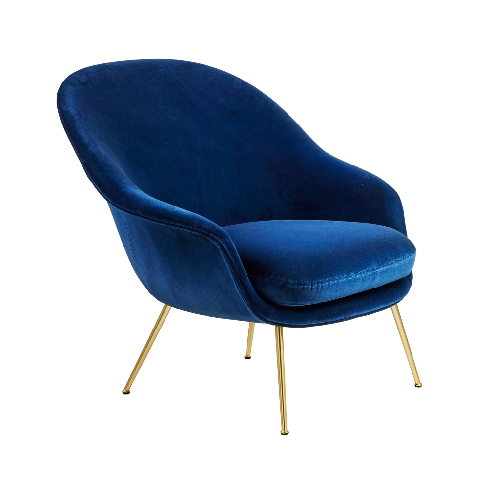 Polsterstuhl BAT mit goldenem Fuß