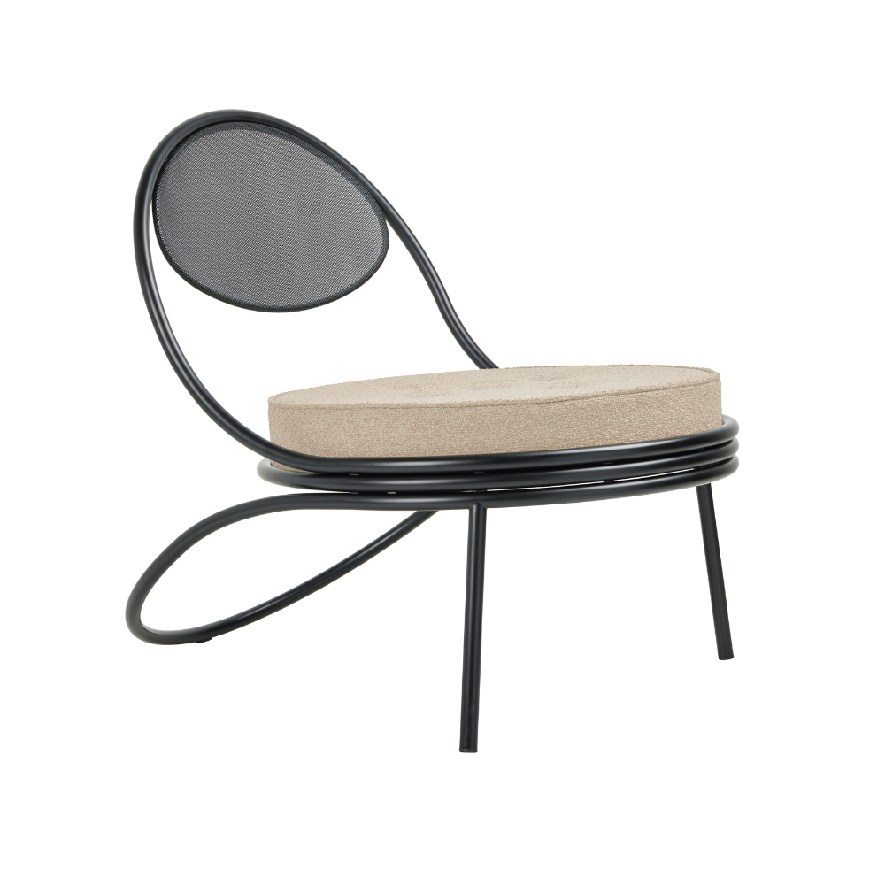 Fauteuil COPACABANA gestoffeerd met zwarte basis