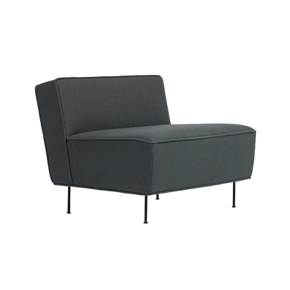Fauteuil MODERN LINE gestoffeerd met zwarte basis