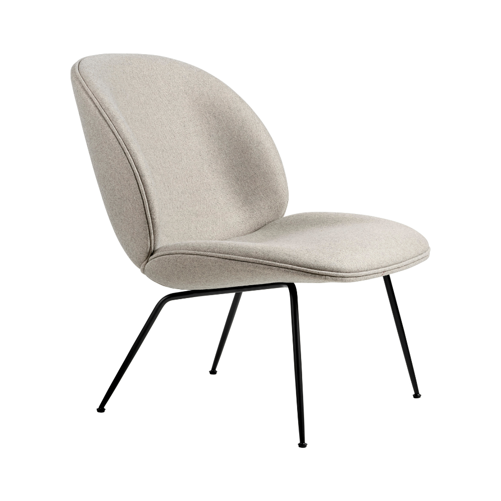 BEETLE upholstered armchair with black base
