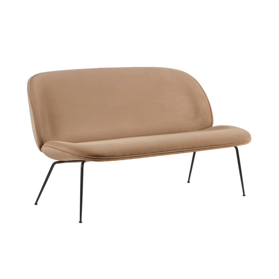 Sofa 2-zits BEETLE gestoffeerd met zwarte basis