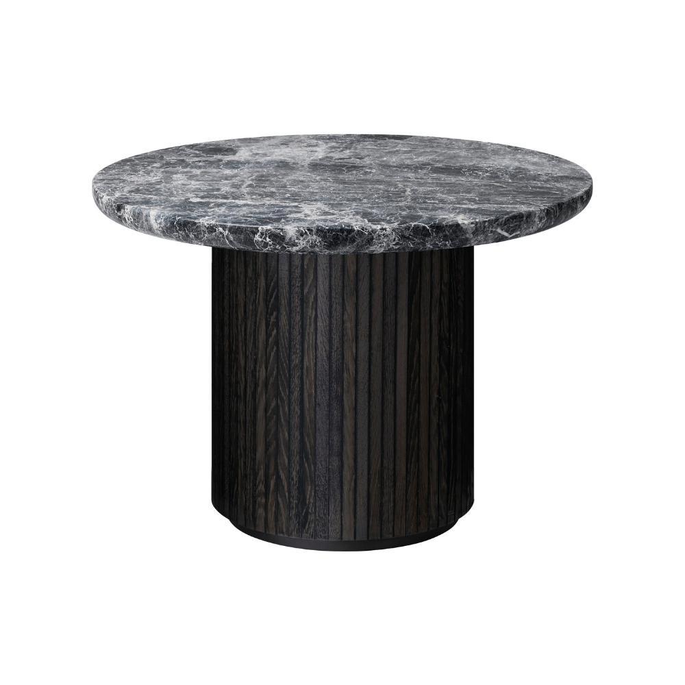 MOON side table black oak veneer and marble