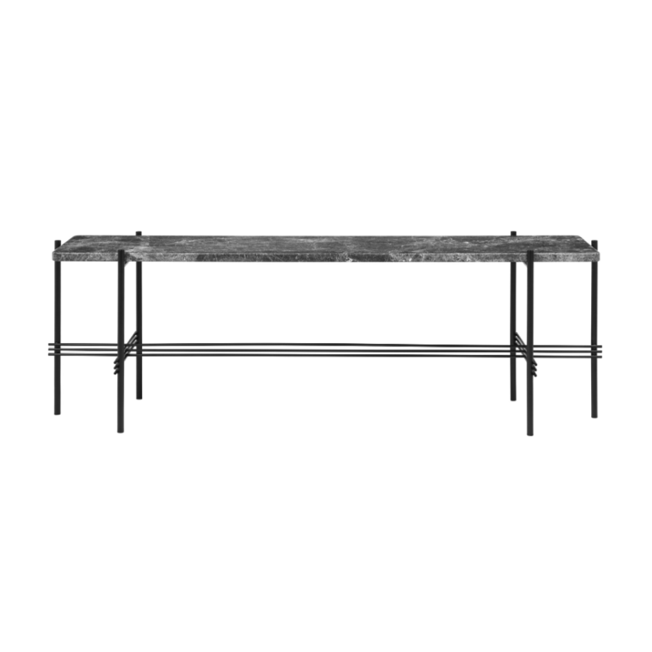 Konsole TS grauer Marmor mit schwarzem Sockel